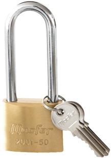 Cadeado argola alta latão